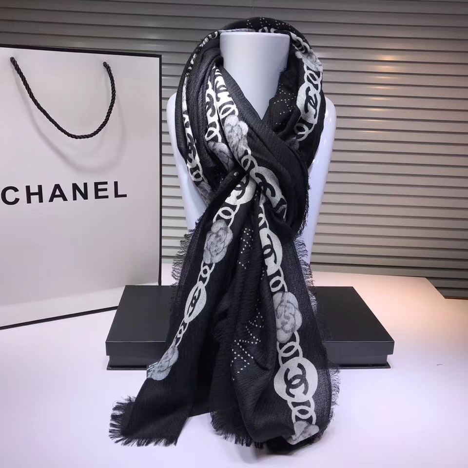 chanel·羊绒长巾/空调披肩四季通用2色size:100*200cm