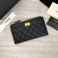 Chanel ·粒紋牛皮菱格卡包; Size:19cm