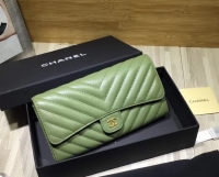 Chanel·小羊皮V綫長夾Size:19cm
