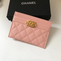 Chanel ·粒紋牛皮菱格卡包; Size:11cm