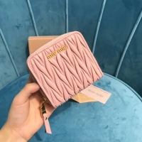 MiuMiu ·褶皺拉鏈短夾；Size11cm