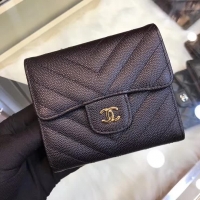 Chanel·粒紋牛皮CF短夾size：11.5cm