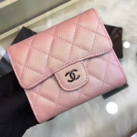 Chanel·粒紋牛皮CF短夾size：11.5cm