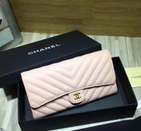 Chanel·小羊皮V綫長夾Size:19cm