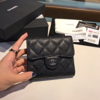 Chanel·小羊皮3折按扣短夾Size:11*10cm