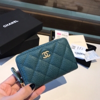 Chanel·細顆粒牛皮多隔層拉鏈卡包Size:11*7cm
