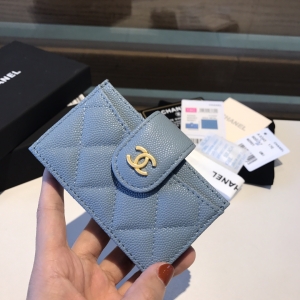 Chanel·魚子醬牛皮多層風琴卡包4色Size:11*8cm