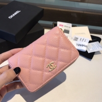 Chanel·細顆粒牛皮多隔層拉鏈卡包Size:11*7cm
