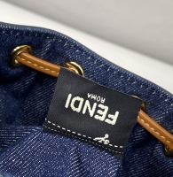 Fendi·牛仔布Mini抽繩水桶包/手挽包3色Size:18*12*10cm