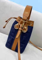 Fendi·牛仔布Mini抽繩水桶包/手挽包3色Size:18*12*10cm