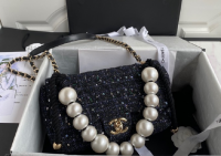 Chanel·19系列珍珠毛呢小號19cm/大號26cm